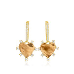 14KT Gold Diamond Simone Heart Huggie Earrings