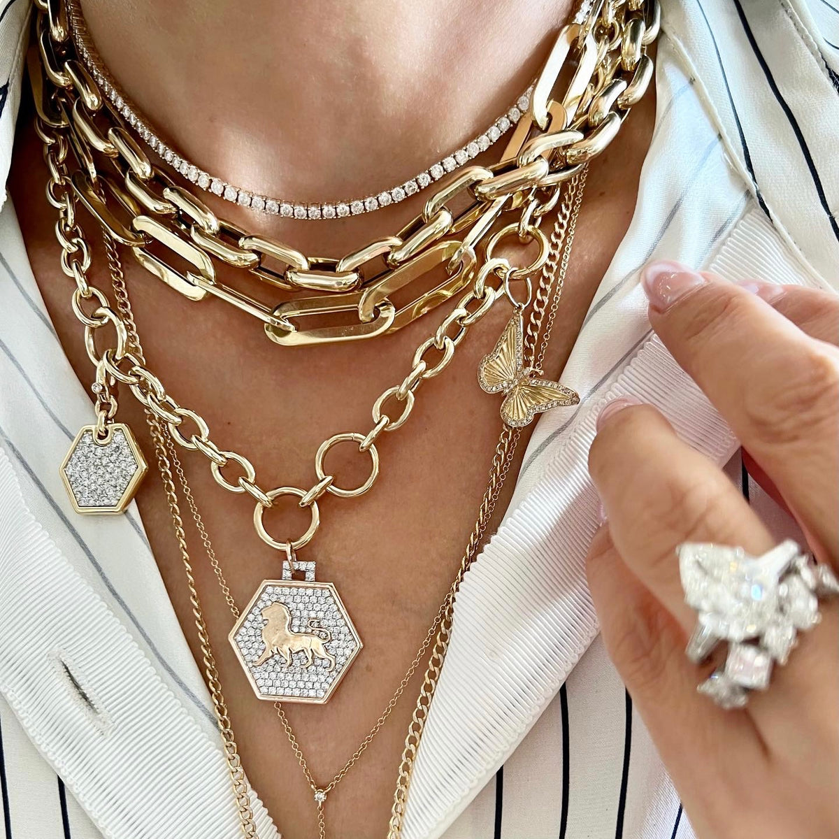 14KT Gold Diamond Bespoke Luxe Zodiac Pendant Charm