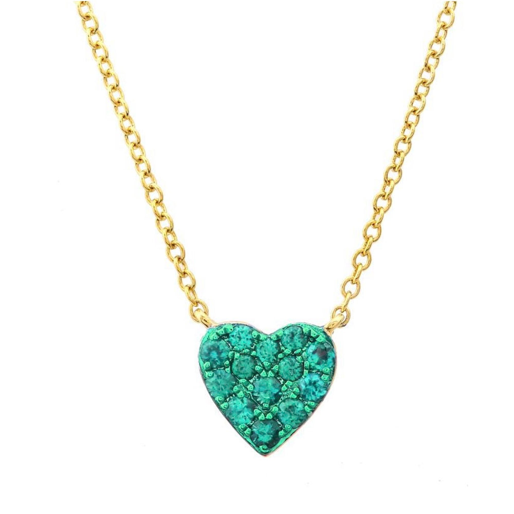 14KT Gold Gemstone Heart Necklace