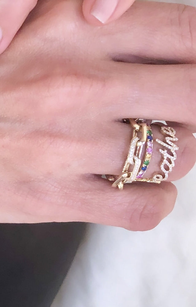 Diamond Custom Name Ring – Lindsey Leigh Jewelry