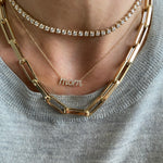 14KT Gold Diamond MOM Necklace