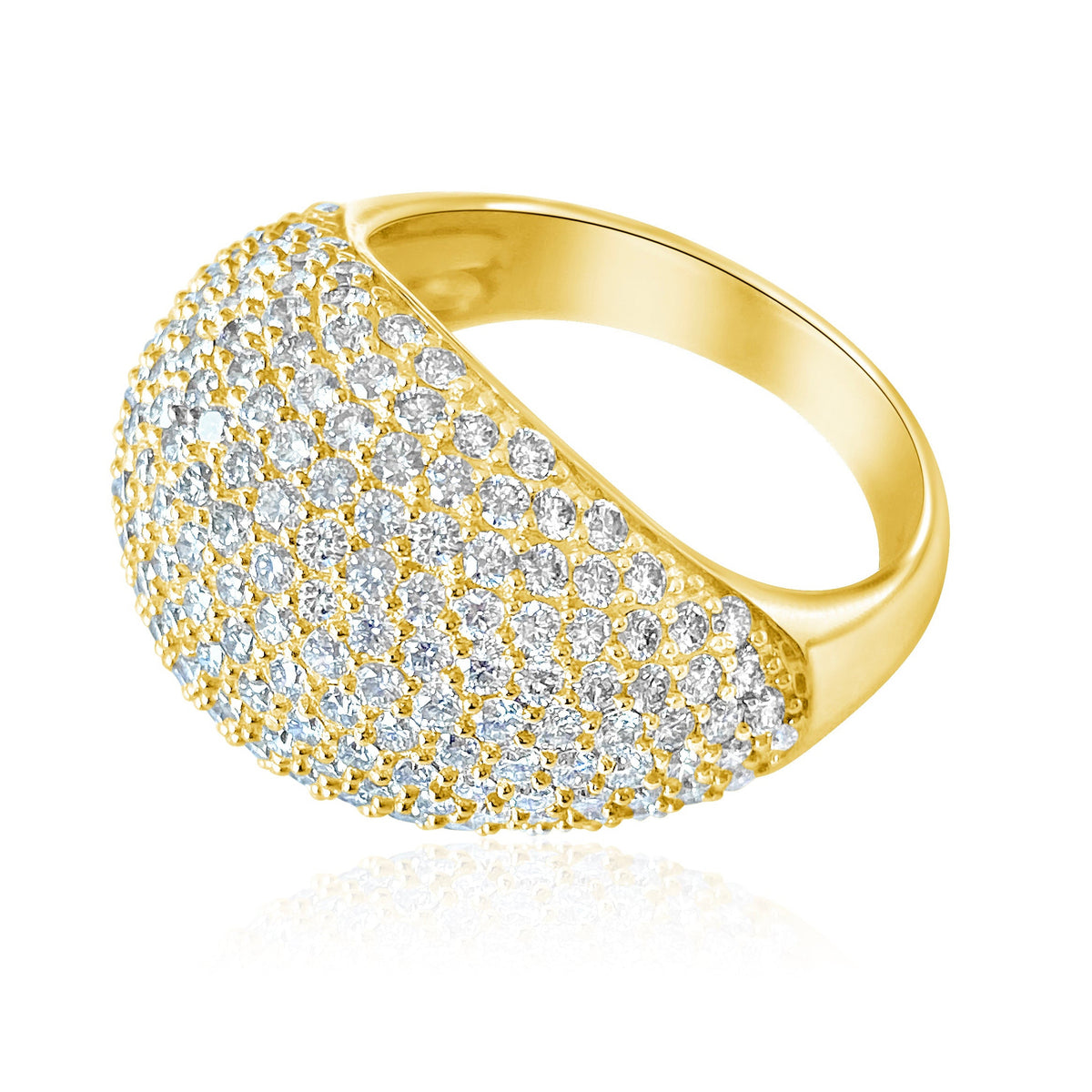 14KT Gold Diamond Luxe Large Dome Ring