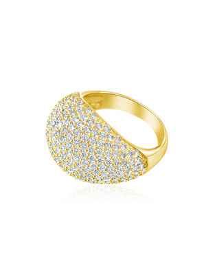
                
                    Load image into Gallery viewer, 14KT Gold Diamond Luxe Bombe Ring
                
            