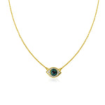 14KT Gold Diamond Layla Evil Eye Necklace