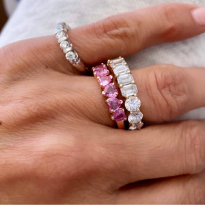 14KT Gold Pink Sapphire Heart Ring