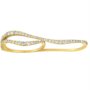 
                
                    Load image into Gallery viewer, 14KT Gold Diamond Two Finger Ring
                
            