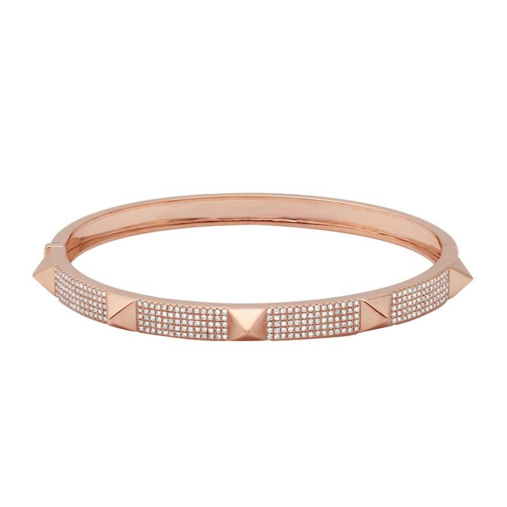 14KT Gold Diamond Aria Spike Bangle Bracelet