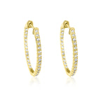 14KT Gold Diamond Sadie Oval Hoop Earrings