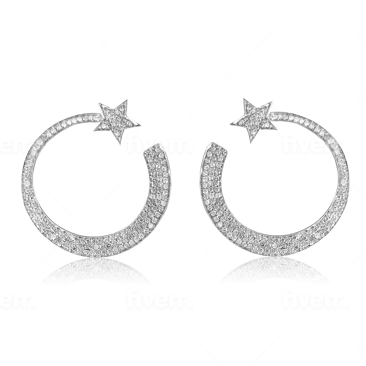 14KT Gold Diamond Emmeline Swirl Earrings