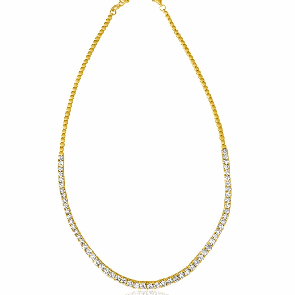 14KT Gold Diamond Clemence Luxe Tennis Necklace