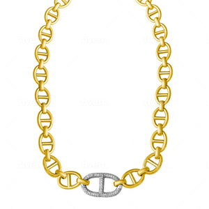 
                
                    Load image into Gallery viewer, 14KT Gold Diamond Harper Mariner Necklace
                
            