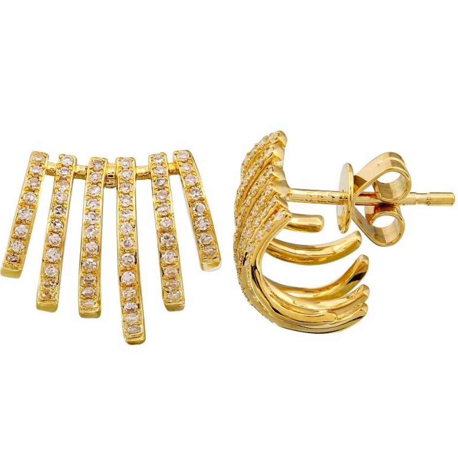 14KT Gold Diamond Mika Huggie Earrings