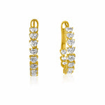 14KT Gold Heart Shape Diamonds Luxe Hoop Earrings