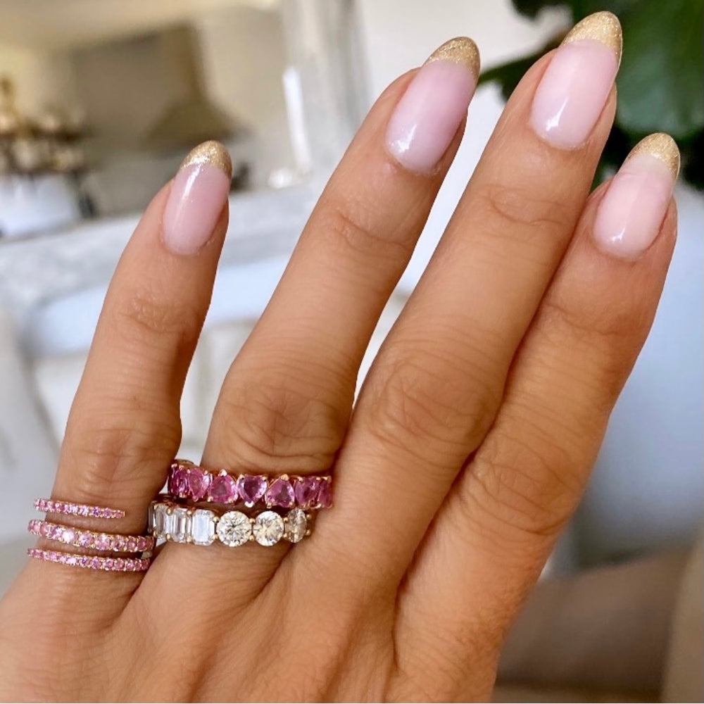 14KT Gold Pink Sapphire Heart Ring