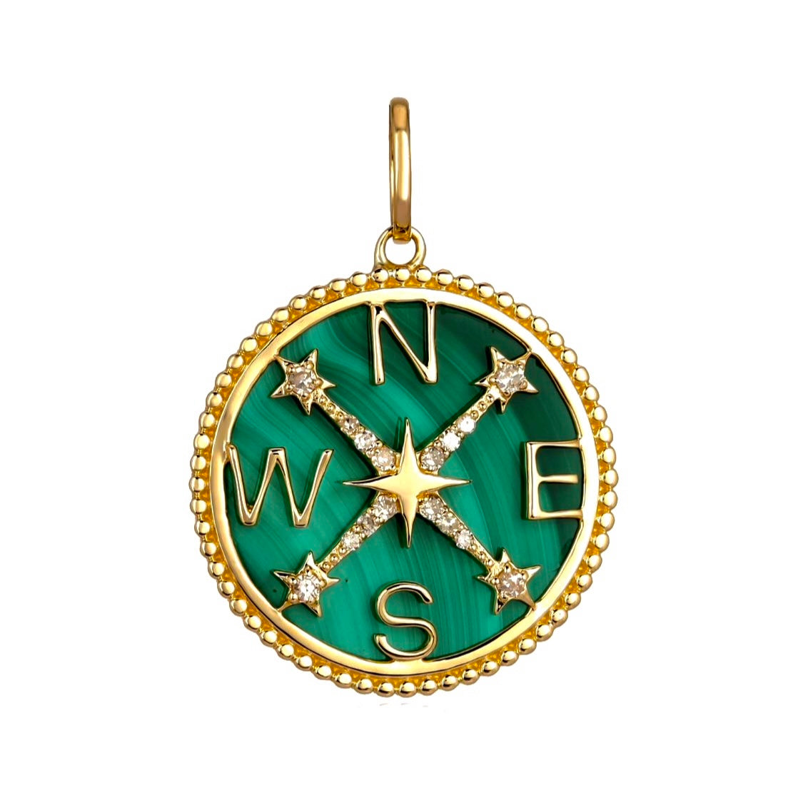 14KT Gold Diamond Alina Compass Pendant Charm
