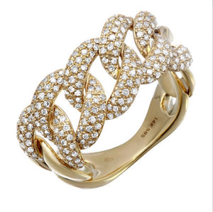 14KT Gold Diamond Link Ring