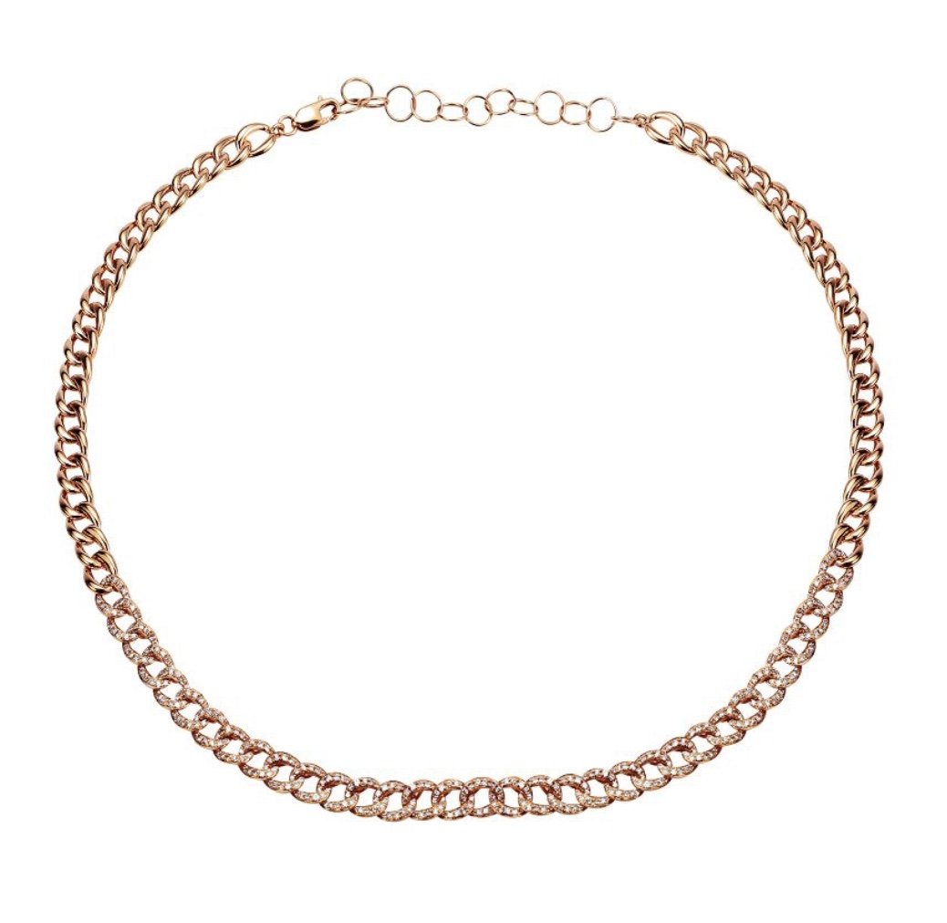 14KT Gold Diamond Cuban Link Necklace