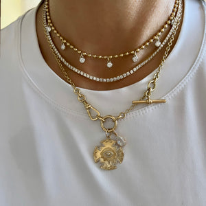 
                
                    Load image into Gallery viewer, 14KT Gold Diamond Eleanor Choker Tennis Necklace
                
            
