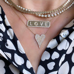 14KT Gold Diamond Elongated Heart Necklace