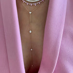 14KT Gold 4 Diamond Lariat Necklace