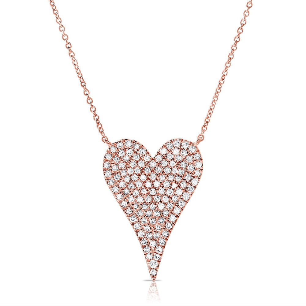 
                
                    Load image into Gallery viewer, 14KT Gold Diamond Elongated Heart Necklace
                
            