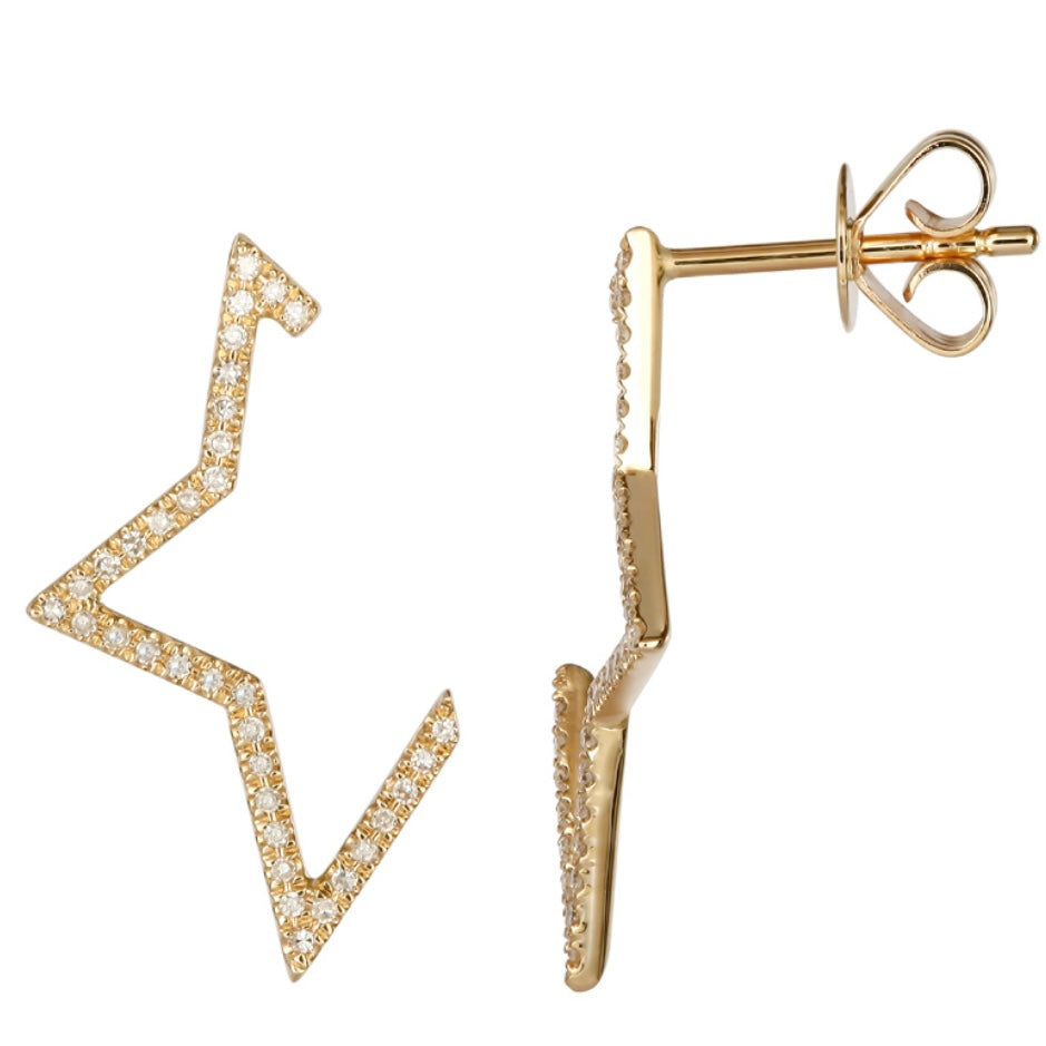 14KT Gold Diamond Luisa Star Earring