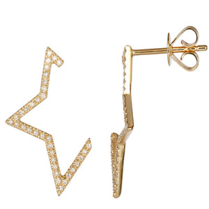 
                
                    Load image into Gallery viewer, 14KT Gold Diamond Luisa Star Earring
                
            