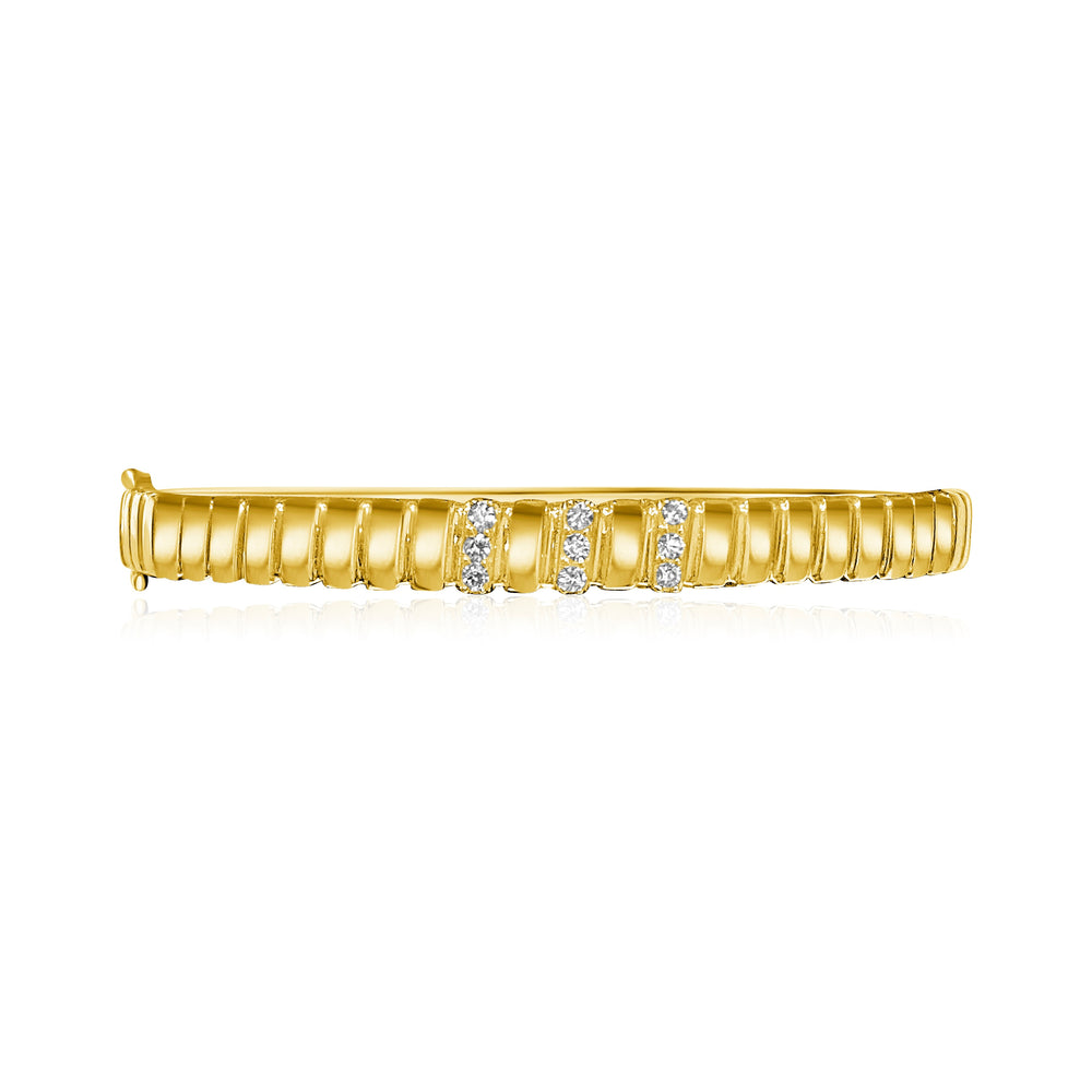 14KT Gold Diamond Aida Bangle Bracelet