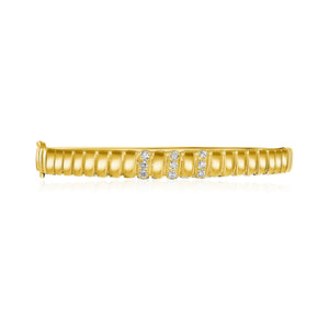 
                
                    Load image into Gallery viewer, 14KT Gold Diamond Aida Bangle Bracelet
                
            