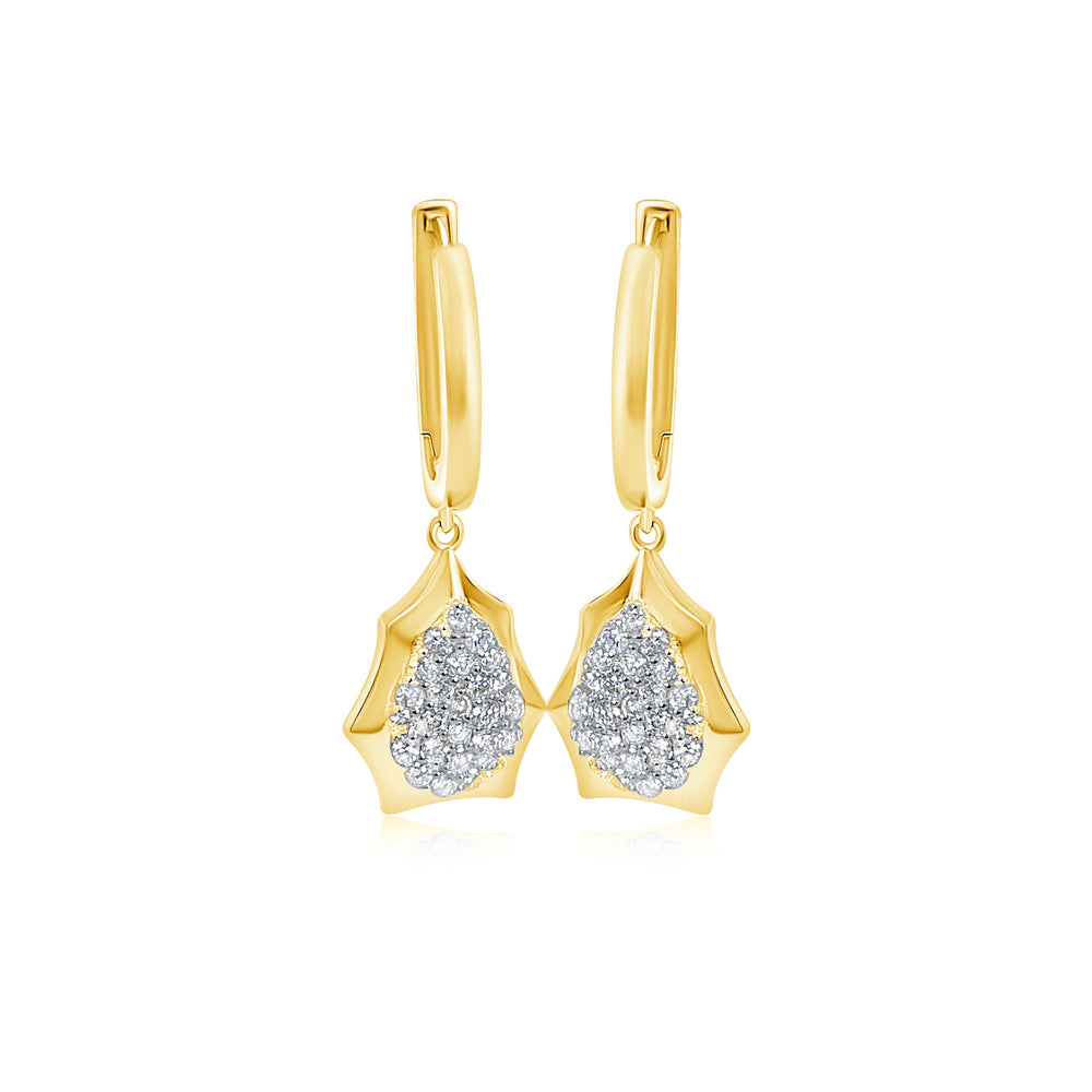 14KT Gold Diamond Jackelyn Huggie Earrings Large