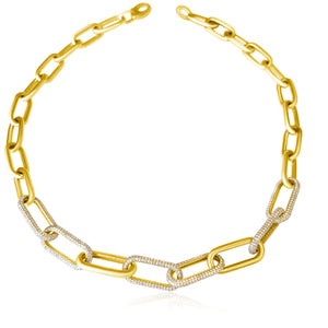 
                
                    Load image into Gallery viewer, 14KT Gold Diamond Luxe Jumbo Kaela Link Necklace
                
            