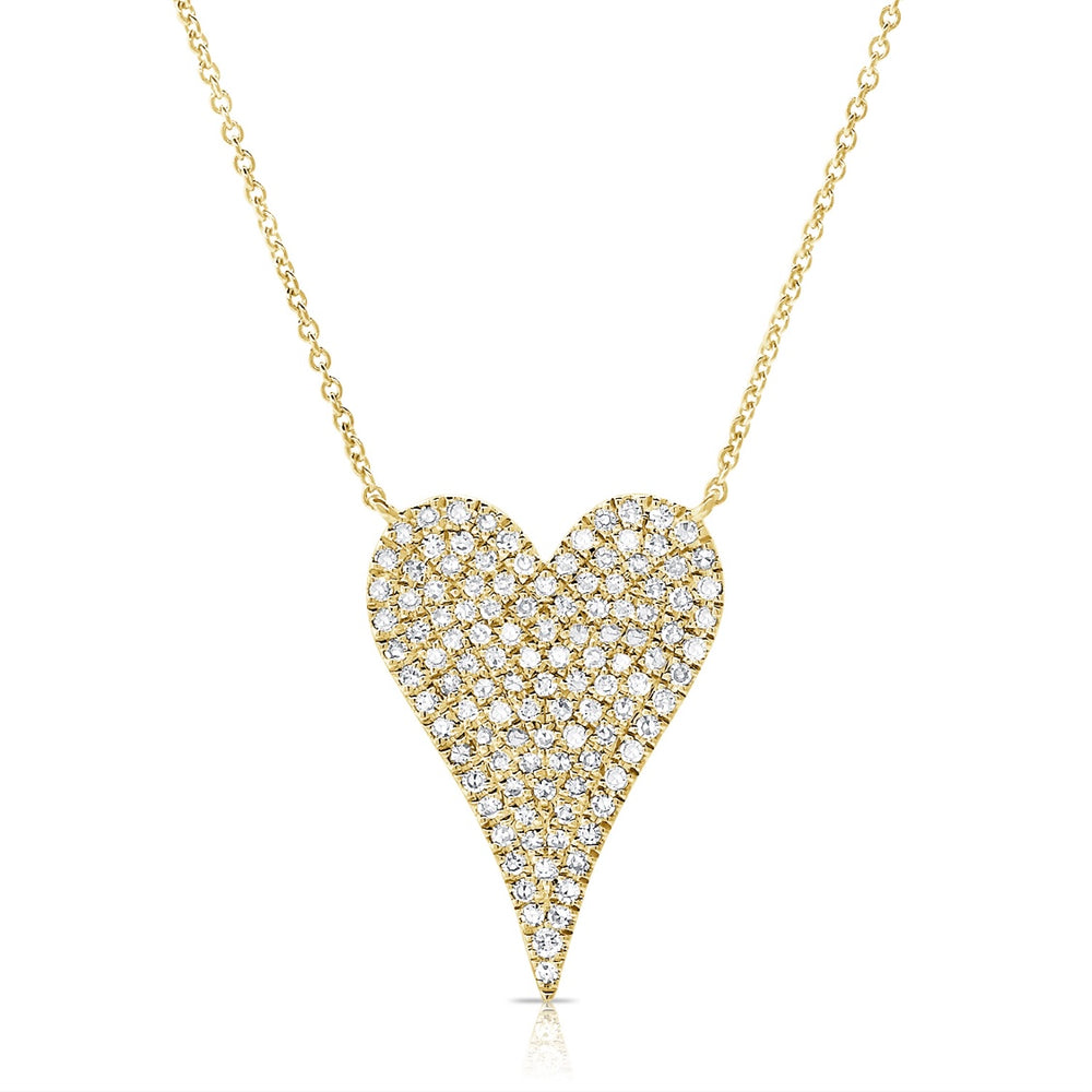 14KT Gold Diamond Elongated Heart Necklace