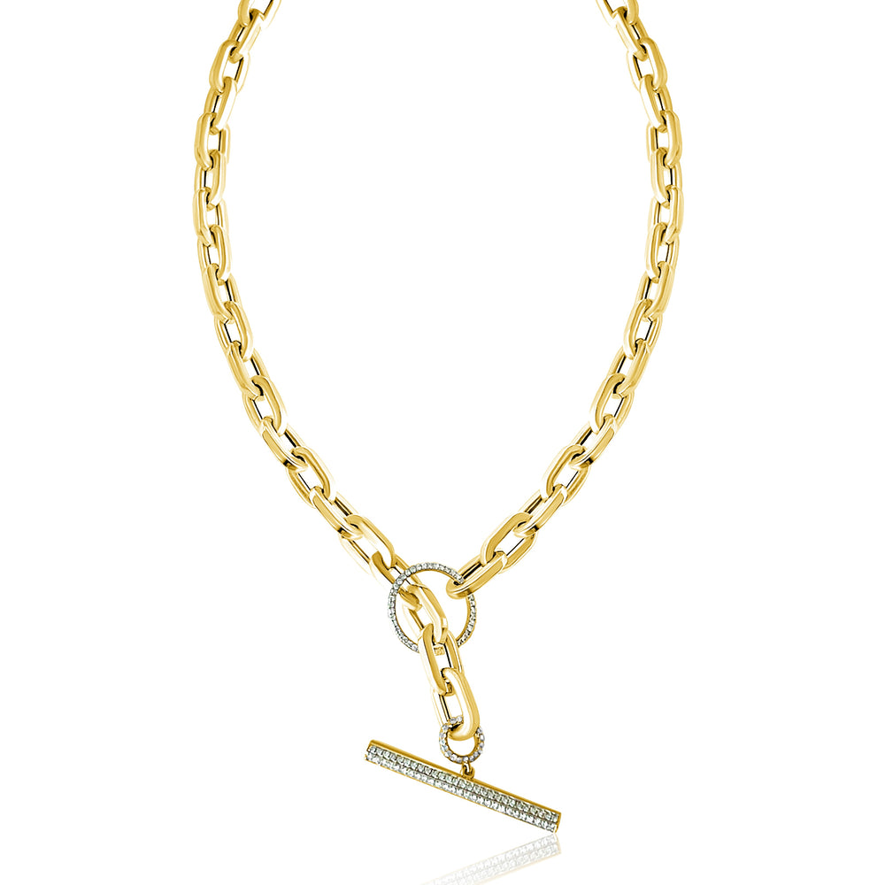 14KT Gold Diamond Toggle Necklace
