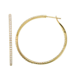 
                
                    Load image into Gallery viewer, 14KT Gold Diamond Niki Hoop Earrings
                
            