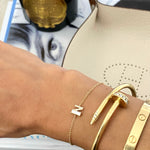 14KT Gold Diamond Alexa Custom Initial Bracelet