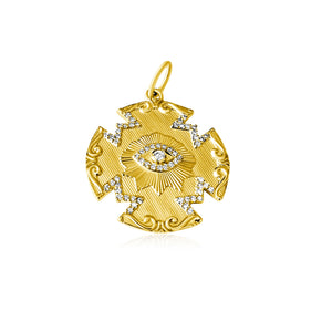 
                
                    Load image into Gallery viewer, 14KT Gold Diamond Axelle Charm Pendant
                
            