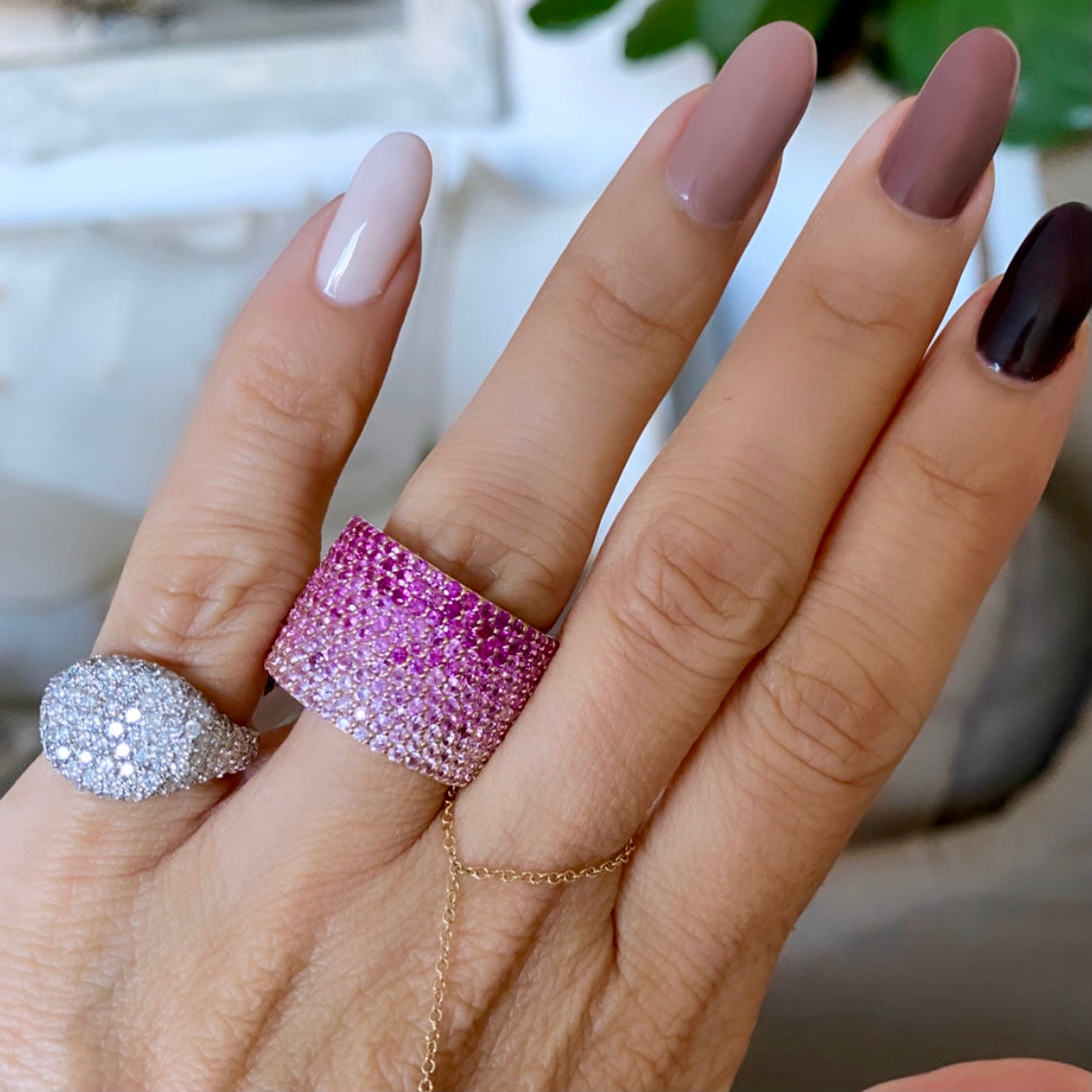 14KT Gold Diamond Luxe Cushion Pinky Ring