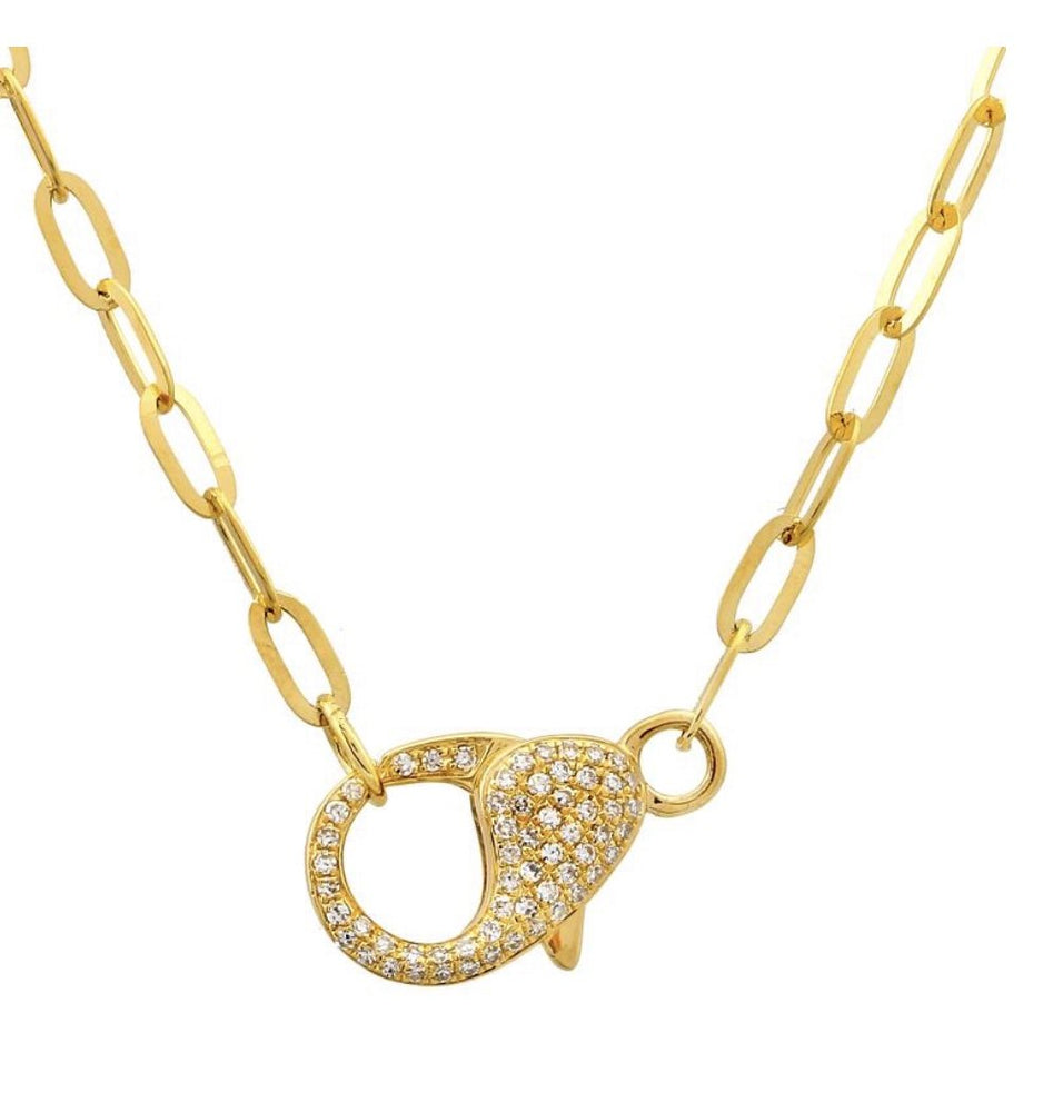 14KT Gold Link Marelle Chain with Diamond Claps