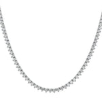 14KT Gold Diamond Dominique Three Prong Tennis Necklace