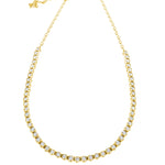 14KT Gold 4ct Diamond Bezel Illusion Set Choker Tennis Necklace
