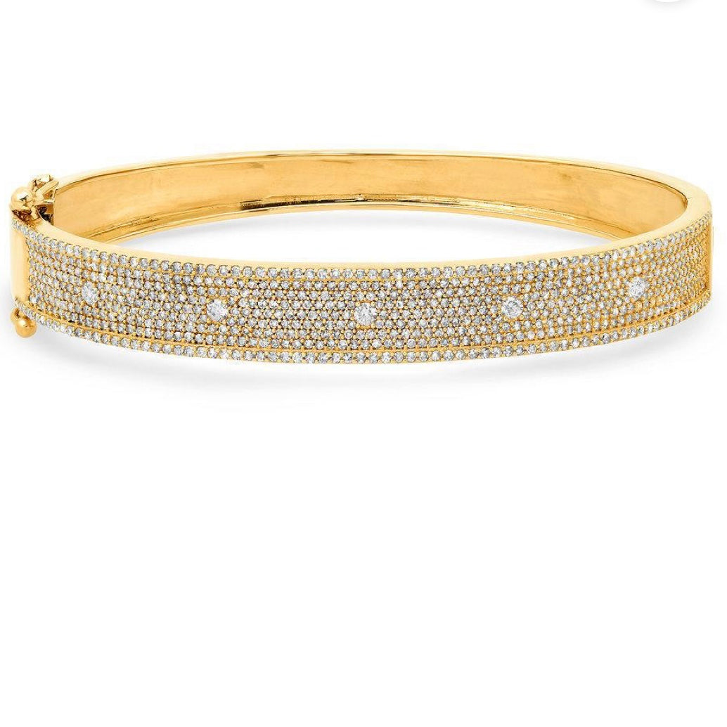 14KT Gold Diamond Luxe Brilliance Bangle Bracelet