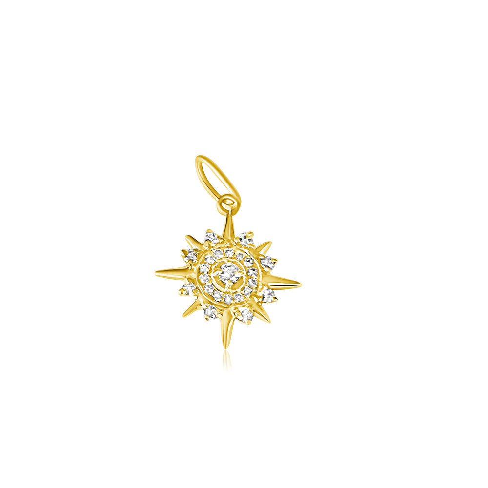 14KT Gold Diamond Perle Charm Pendant