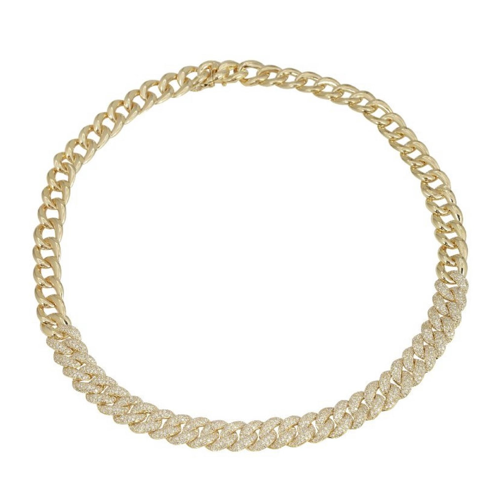 14KT Gold Diamond Luxe Jumbo Cuban Link Necklace
