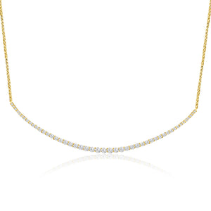 
                
                    Load image into Gallery viewer, 14KT Gold Diamond Gail Bar Necklace
                
            