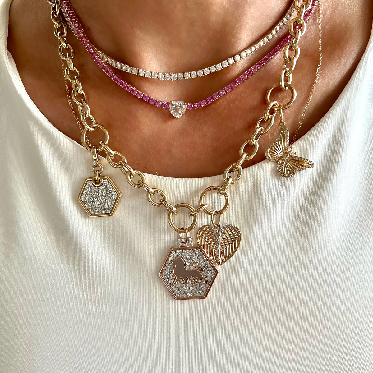 14KT Gold Diamond Bespoke Luxe Zodiac Pendant Charm