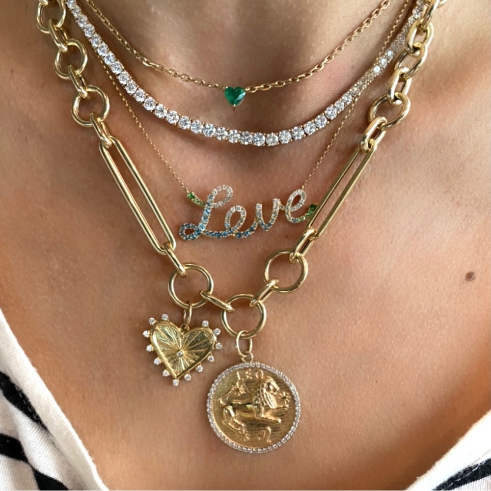 
                
                    Load image into Gallery viewer, 14KT Gold Diamond Clemence Luxe Tennis Necklace
                
            