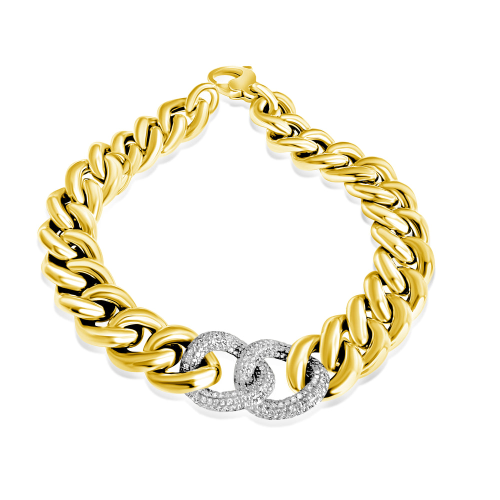 
                
                    Load image into Gallery viewer, 14KT Gold Diamond Matilde Link Bracelet
                
            