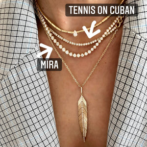 
                
                    Load image into Gallery viewer, 14KT Gold Diamond Mira Tennis Necklace, Best Seller!
                
            