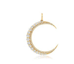 14KT Gold Diamond Luxe Crescent Moon Charm Pendant