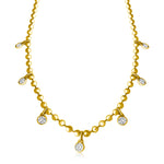 14KT Gold Diamond Sabine Drop Necklace